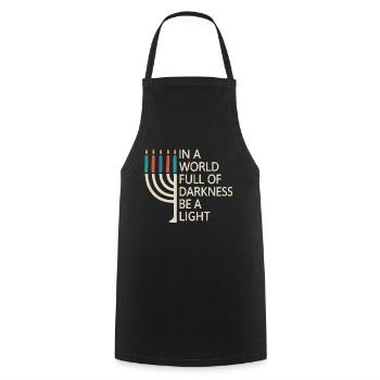 Soyez un Hanoukka léger et heureux - Tablier de cuisine - noir - Devant - AI Model Male 185 dark (185cm)