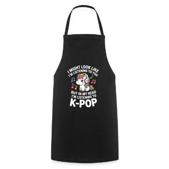 K-Pop Drôle Corée Musique Anime - Tablier de cuisine - noir - Devant - AI Model Male 185 dark (185cm)