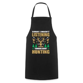 Cadeaux de chasseur Chasse Chasse Examen de chasseur - Tablier de cuisine - noir - Devant - AI Model Male 185 dark (185cm)