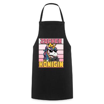 gambler queen - unicorn - Cooking Apron - black - Front - AI Model Male 185 dark (185cm)