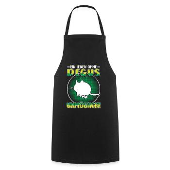 Life without a degu Common degu - Cooking Apron - black - Front - AI Model Male 185 dark (185cm)