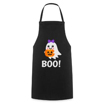 Halloween Design - Süßer Geist Jack o Latern - Kochschürze - Schwarz - Vorne - AI Model Male 185 dark (185cm)