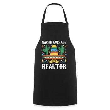 Nacho Agent immobilier moyen - Tablier de cuisine - noir - Devant - AI Model Male 185 dark (185cm)