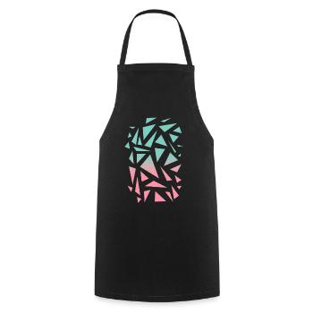 Motif triangulaire - Turquoise Pink - Tablier de cuisine - noir - Devant - AI Model Male 185 dark (185cm)