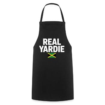 Real Yardie Jamaican Flag Tee - Kochschürze - Schwarz - Vorne - AI Model Male 185 dark (185cm)