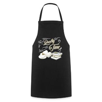 Quality Time Kaffee und Bücher - Kochschürze - Schwarz - Vorne - AI Model Male 185 dark (185cm)