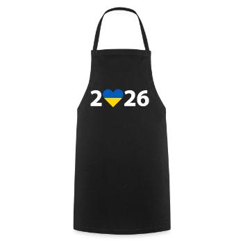 I love Ukraine 2026, Ukraine 2026 - Cooking Apron - black - Front - AI Model Male 185 dark (185cm)