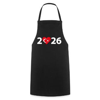 I love Türkei 2026, Urlaub in der Türkei 2026 - Kochschürze - Schwarz - Vorne - AI Model Male 185 dark (185cm)