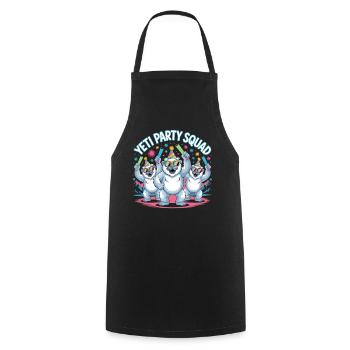 Yeti Party Squad – Lustiges Winter Partyshirt - Kochschürze - Schwarz - Vorne - AI Model Male 185 dark (185cm)