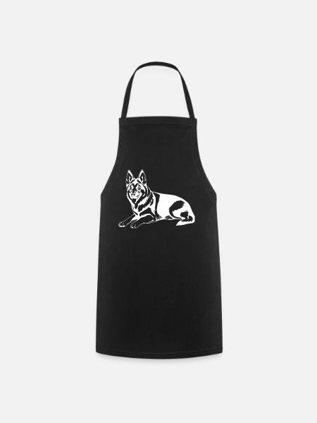 Schäferhund weiß German Shepherd Geschenk - Kochschürze - Schwarz