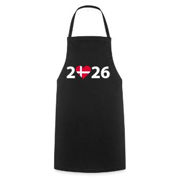 J’aime Danemark 2026, Vacances au Danemark 2026 - Tablier de cuisine - noir - Devant - AI Model Male 185 dark (185cm)