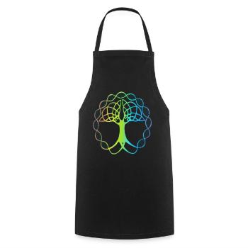 Strange multicolored tree - Cooking Apron - black - Front - AI Model Male 185 dark (185cm)