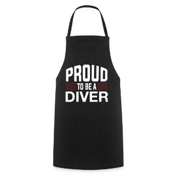 Proud Diver - Cooking Apron - black - Front - AI Model Male 185 dark (185cm)