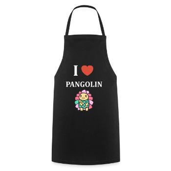 I Love Pangolin TShirt Colorful - Cooking Apron - black - Front - AI Model Male 185 dark (185cm)