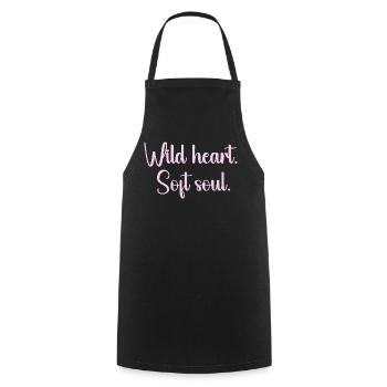 Wild Heart Gentle Soul - Cooking Apron - black - Front - AI Model Male 185 dark (185cm)