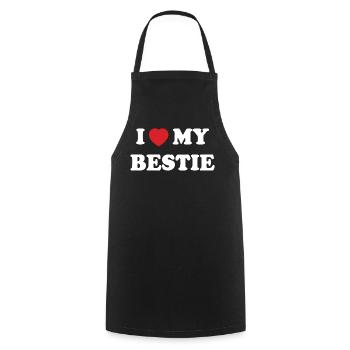 I Love My Bestie - Tablier de cuisine - noir - Devant - AI Model Male 185 dark (185cm)