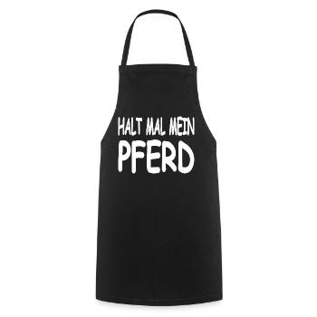 horses - Cooking Apron - black - Front - AI Model Male 185 dark (185cm)