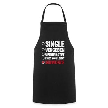 Single Take Crossword Puzzle Humor - Cooking Apron - black - Front - AI Model Male 185 dark (185cm)