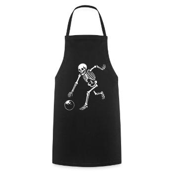 Skeleton Bowling spielen - Kochschürze - Schwarz - Vorne - AI Model Male 185 dark (185cm)