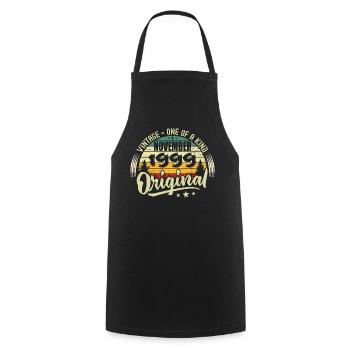 Vintage November 1999 Original November 1999 - Cooking Apron - black - Front - AI Model Male 185 dark (185cm)