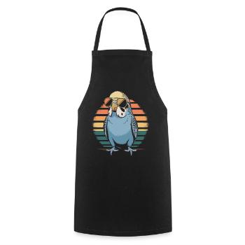 Perruche colorée - Tablier de cuisine - noir - Devant - AI Model Male 185 dark (185cm)