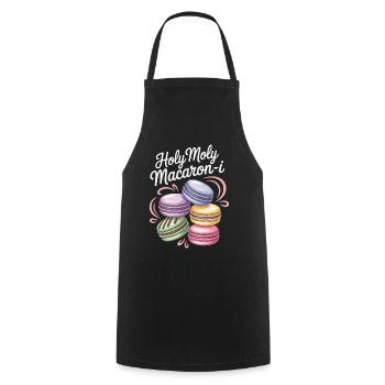 Macaron French Desserts - Cooking Apron - black - Front - AI Model Male 185 dark (185cm)