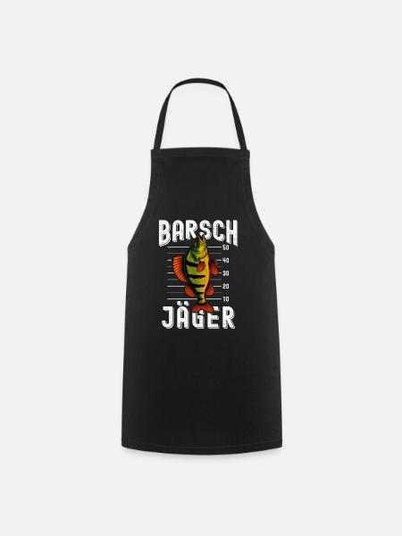 Barsch Jäger Flussbarsch Barschangeln Barsche - Kochschürze - Schwarz