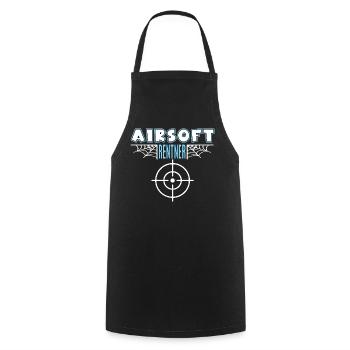 Airsoft Airsofter Rentner Rente Ruhestand - Kochschürze - Schwarz - Vorne - AI Model Male 185 dark (185cm)