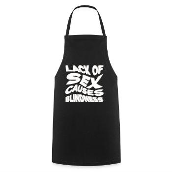 Lack of Sex: Blindness Satire - Cooking Apron - black - Front - AI Model Male 185 dark (185cm)