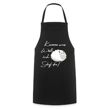 Kuscheliges Schaf Cartoon Spruch - Kochschürze - Schwarz - Vorne - AI Model Male 185 dark (185cm)