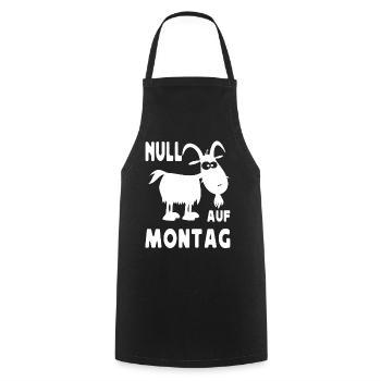 Null Bock Auf Montag Ziege Motiv - Kochschürze - Schwarz - Vorne - AI Model Male 185 dark (185cm)