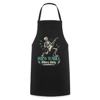 Ambiance Rock 'N Roll uniquement Musique de guitare de groupe de rock - Tablier de cuisine - noir - Devant - AI Model Male 185 dark (185cm)
