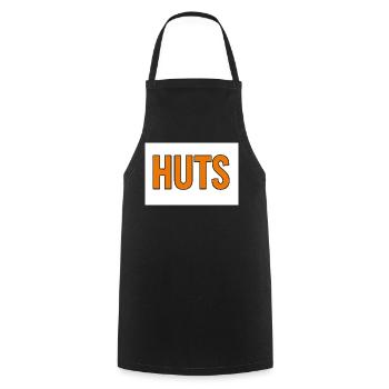 Typographie orange audacieuse des huttes - Tablier de cuisine - noir - Devant - AI Model Male 185 dark (185cm)