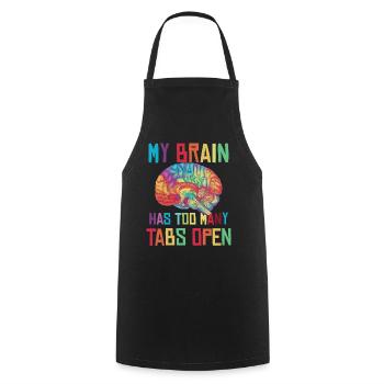 Brain: Too many tabs open - Cooking Apron - black - Front - AI Model Male 185 dark (185cm)