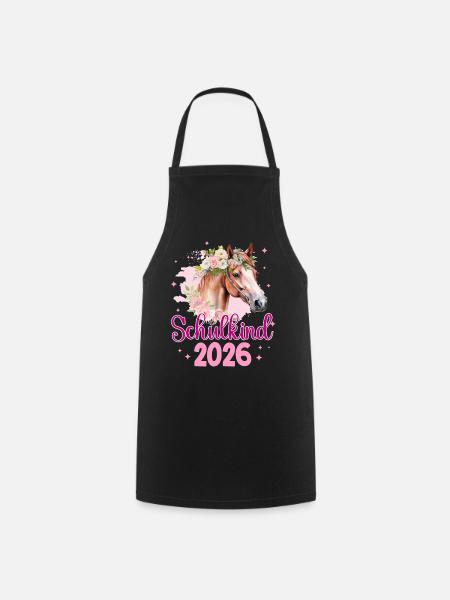 Rentrée scolaire 2026 Horse Crown - Tablier de cuisine - noir