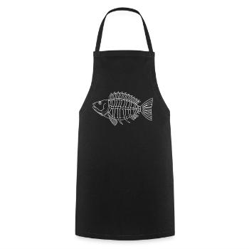 Poisson chemise poisson motif,Cadeau de vêtements de pêche - Tablier de cuisine - noir - Devant - AI Model Male 185 dark (185cm)