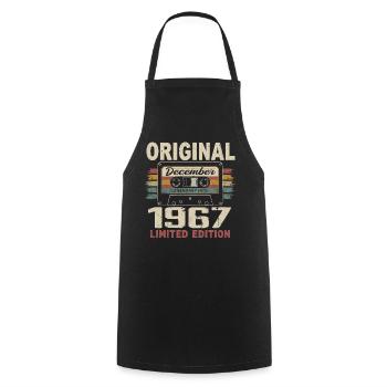 Cadeau D'anniversaire Décembre 1967 - Tablier de cuisine - noir - Devant - AI Model Male 185 dark (185cm)