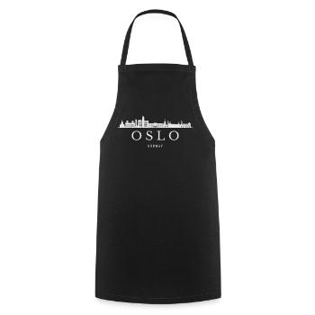 Oslo Skyline, Oslo Norvège - Tablier de cuisine - noir - Devant - AI Model Male 185 dark (185cm)