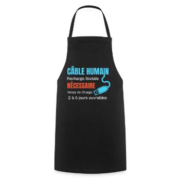 Human Cable Soziale Aufladung Humor - Kochschürze - Schwarz - Vorne - AI Model Male 185 dark (185cm)