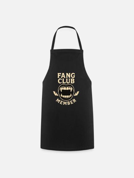 Fang Club Mitglied, Lustiges Halloween - Kochschürze - Schwarz