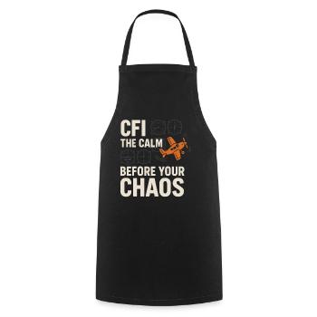 Flight Instructor Cfi Pilot Aviation Instructor - Cooking Apron - black - Front - AI Model Male 185 dark (185cm)