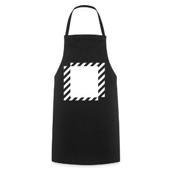  lines squares design - Cooking Apron - black - Front - AI Model Male 185 dark (185cm)