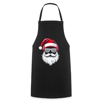 Père Noël avec des lunettes de soleil Père Noël Hipster - Tablier de cuisine - noir - Devant - AI Model Male 185 dark (185cm)