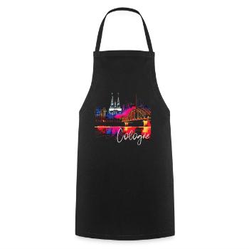 Horizon de Cologne Cathédrale de Cologne Allemagne Ville Coloré - Tablier de cuisine - noir - Devant - AI Model Male 185 dark (185cm)