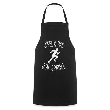 J’peux pas j’ai sprint humour athlétisme - Tablier de cuisine - noir - Devant - AI Model Male 185 dark (185cm)