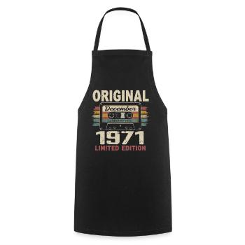 Cadeau D'anniversaire Décembre 1971 - Tablier de cuisine - noir - Devant - AI Model Male 185 dark (185cm)