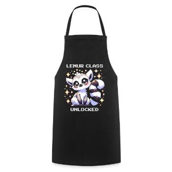 Classe de lémurien débloquée | RPG, Mise à niveau - Tablier de cuisine - noir - Devant - AI Model Male 185 dark (185cm)