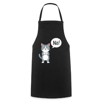 No! Funny Cat With Saying - Cooking Apron - black - Front - AI Model Male 185 dark (185cm)