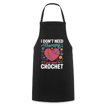 Du crochet de cœur de fil au lieu de la thérapie - Tablier de cuisine - noir - Devant - AI Model Male 185 dark (185cm)