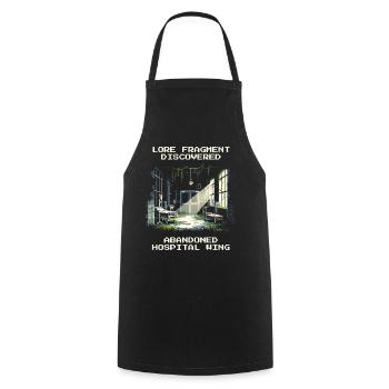 Lore found: Abandoned Clinic Wing | Urban - Cooking Apron - black - Front - AI Model Male 185 dark (185cm)